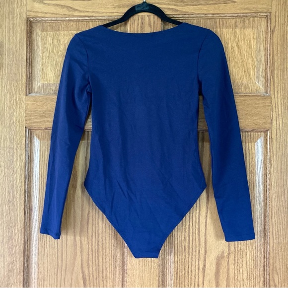 NWT Mangopop Dark Blue LS Bodysuit Small - Picture 2 of 6